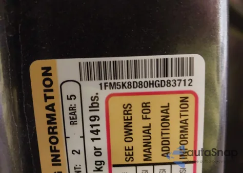 2017 Ford Explorer Xlt from USA, damaged, VIN 1FM5K8D80HGD83712